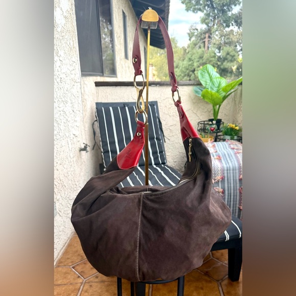 Caerulea Italian Suede Brown Bag - Picture 2 of 16